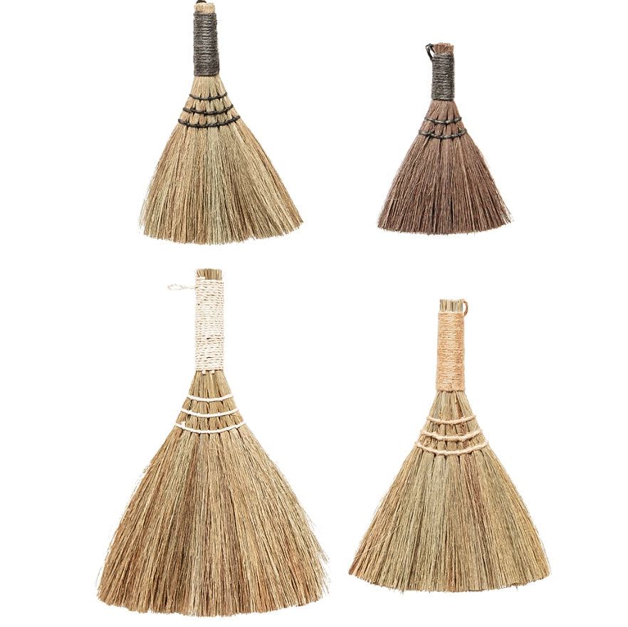 Whisk Brooms With Yarn Wrapped Handles