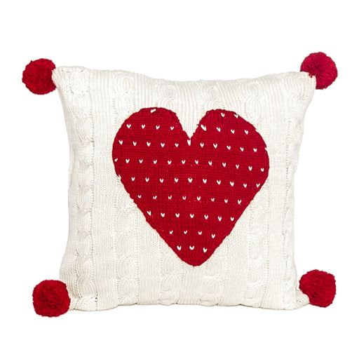 Cable Knit Heart Pillow
