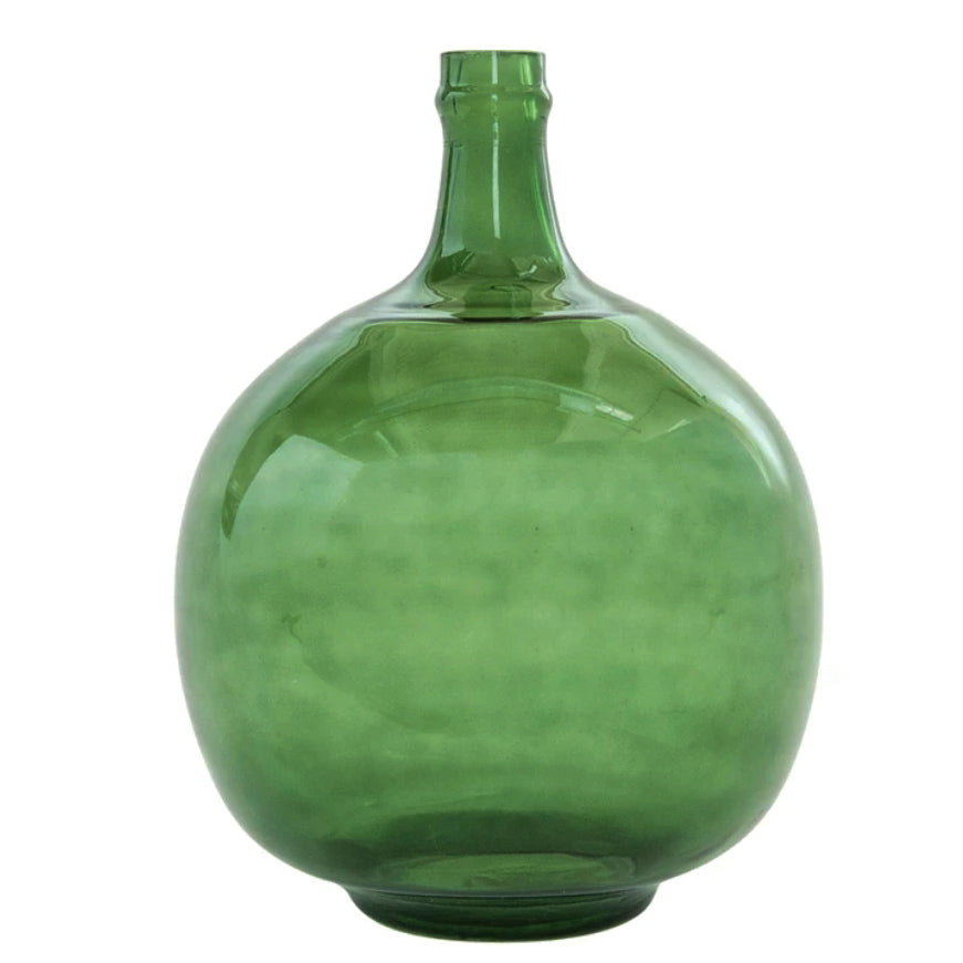 Green Vintage Inspired Glass Bottle