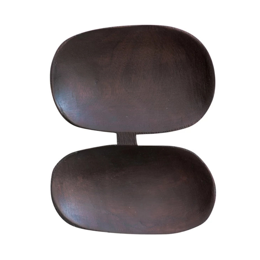 Black Mango Wood Dish With Two Sections