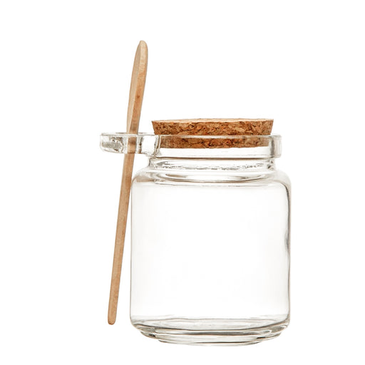 Glass Jar With Cork Lid & Wood Spoon
