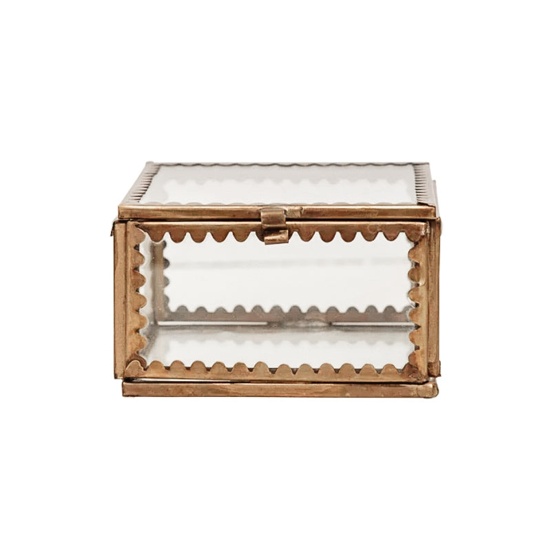 Brass & Glass Display Box With Scalloped Edges