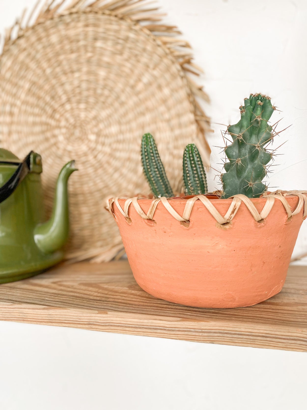 Terracotta Bowl With Rattan